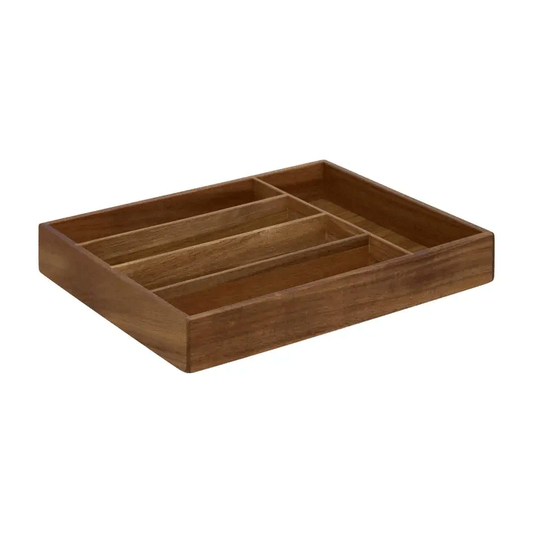 ACACIA 5COMP CUTTLERY RACK TS