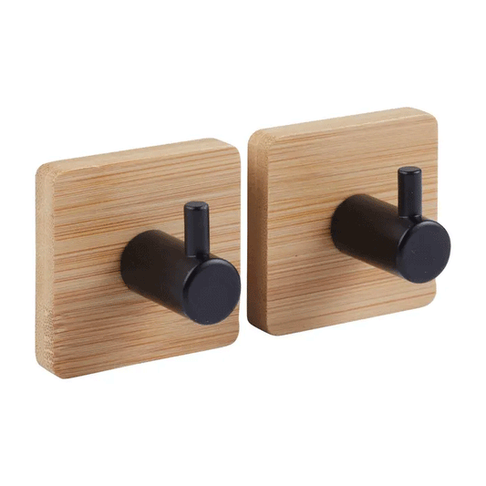 SET OF 2 STICKY BAMBOO ADHESIVE HOOKS ASSORTED
