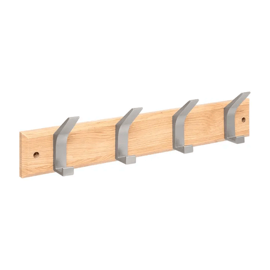 WOOD EFFECT AND SILVER 4BAR HOOK ZINY
