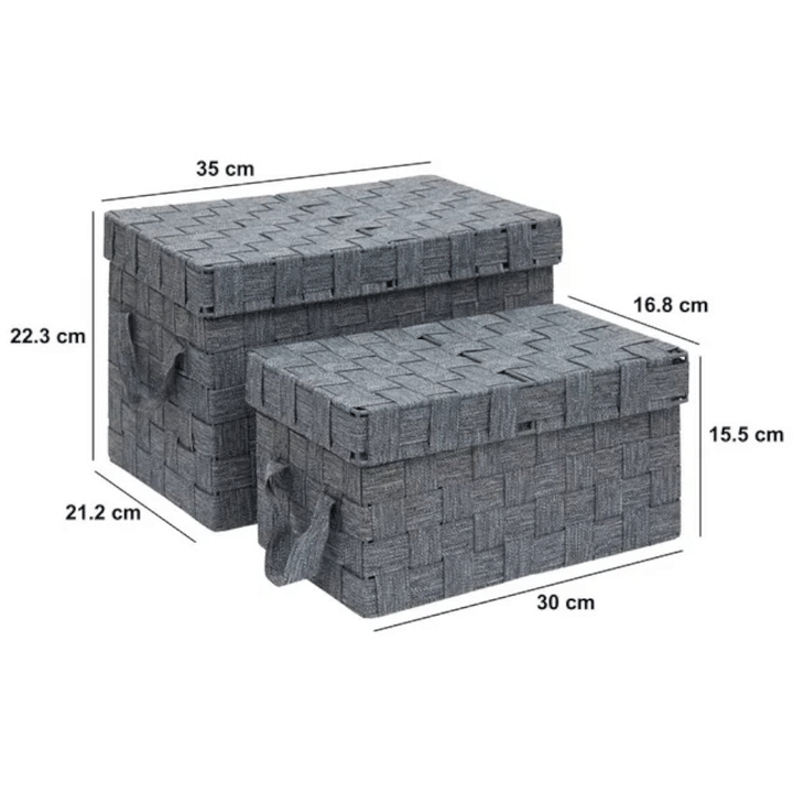 SET X2 RECT BASKETS LISE GREY