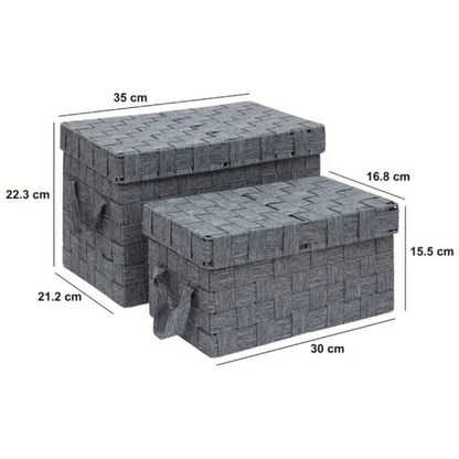 SET X2 RECT BASKETS LISE GREY