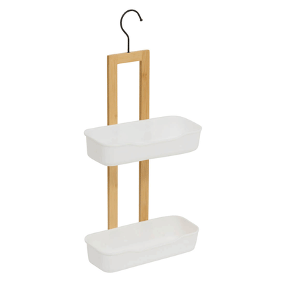 NATUREO 2LEVEL SHOWER CADDY H51CM BAMBOO WHITE