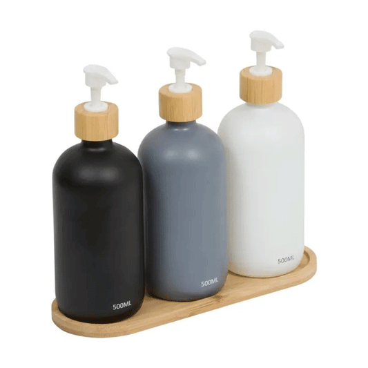 ΣΕΤ 3 ΔΟΧΕΙΑ ΣΑΠΟΥΝΙΟΥ 500ML ΜΕ ΜΑΚΡΥ ΔΙΣΚΟ 22CM
