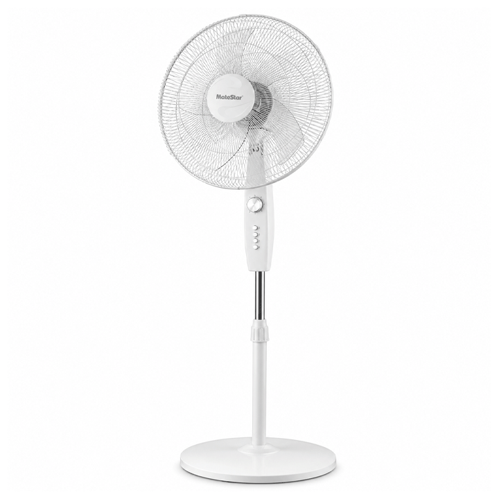 MATESTAR STAND FAN 16″ MAT-BK5P WITH TIMER WHITE