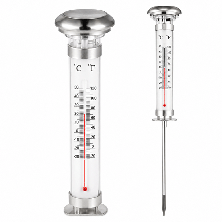 SOLAR LIGHT & THERMOMETER PP GRUNDIG 1LED D12,5X97CM