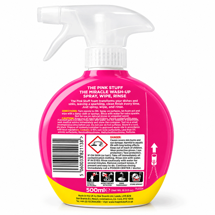 ΣΠΡΕΪ ΓΙΑ ΠΛΥΣΙΜΟ ΠΙΑΤΩΝ THE PINK STUFF 500ML