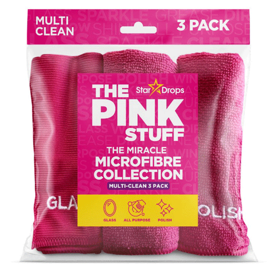 THE PINK STUFF MICROFIBRE PAD COLLECTION MULTI-CLEAN 3PACK