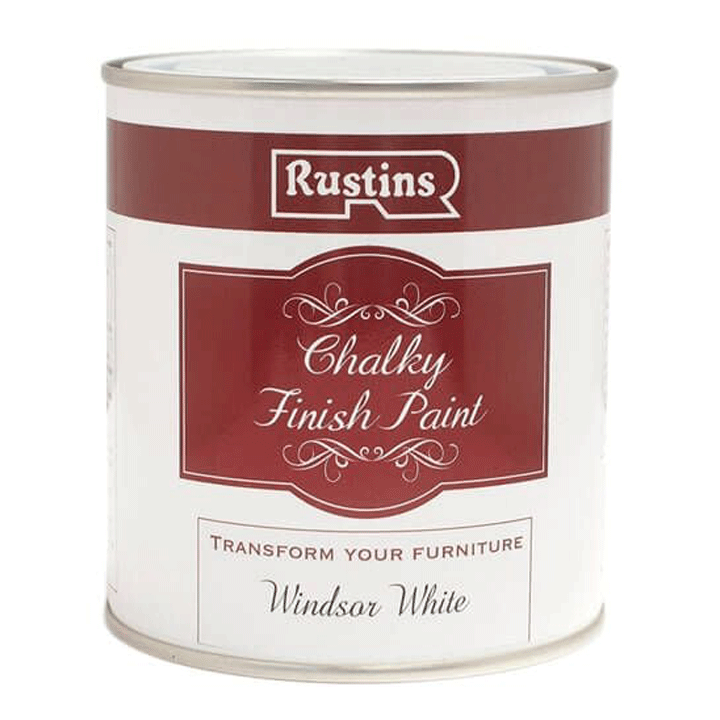CHALKY FINISH PAINT WHITE 500ML RUSTINS