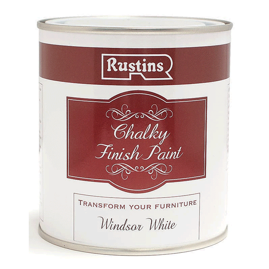 CHALKY FINISH PAINT WHITE 250ML RUSTINS