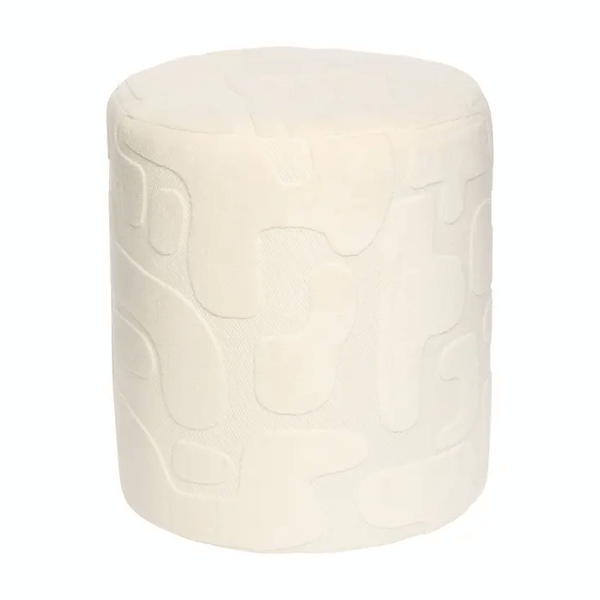 OTTOMAN DELOR DECORATOR 36CM WHITE