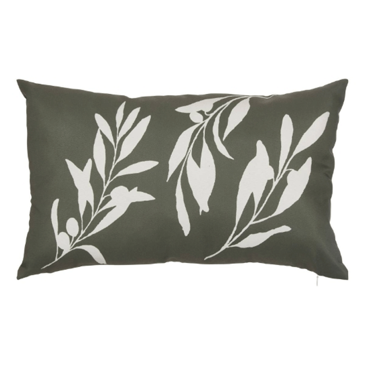 TILEO OUTDOOR CUSHION COVER 50X30CM LEAF PATTERN DARK GREEN