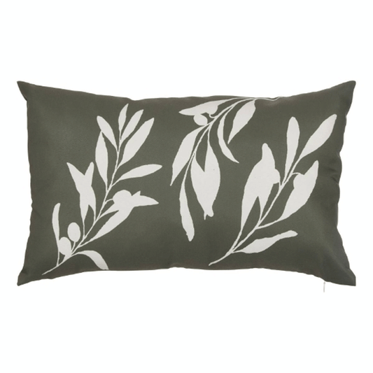 TILEO OUTDOOR CUSHION COVER 50X30CM LEAF PATTERN DARK GREEN