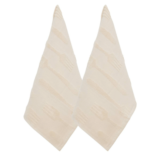 KITCHEN TOWEL TERRY X2 45X70CM BEIGE LINEN