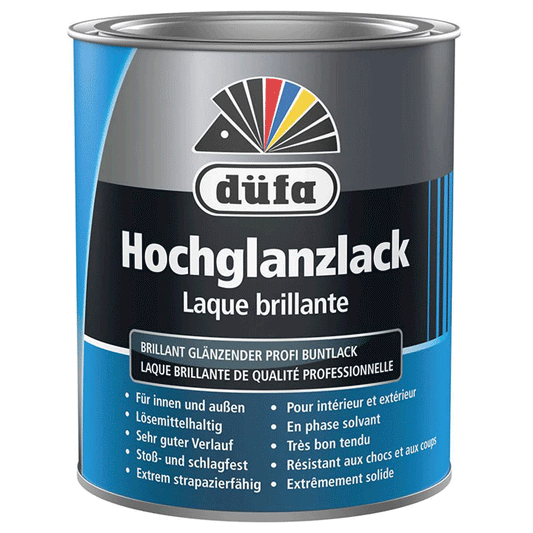 SYNTHETIC RESIN ENAMEL HIGH GLOSS PURE WHITE RAL-9010 750ML DUFA