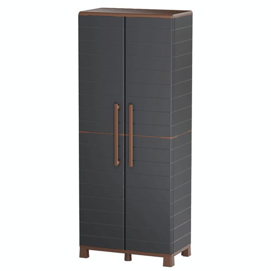 FULL HEIGHT CABINET ANTHRACITE/BROWN POLYPROPYLENE 68X37X169CM