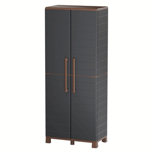 PLASTIC BROOMS HOLDER CABINET ANTHRACITE/BROWN POLYPROPYLENE 68X37X169CM