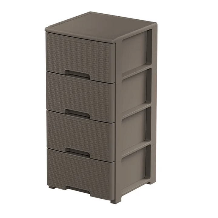 CHEST OF DROWERS POLYPROPYLENE DOVE GREY 4DRAWERS 39X38.5X80CM