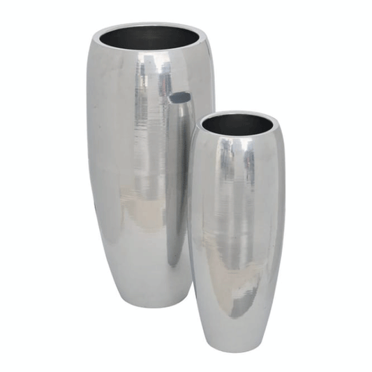 PLANTERS THE PALM RESSORT SILVER METAL 2PCS