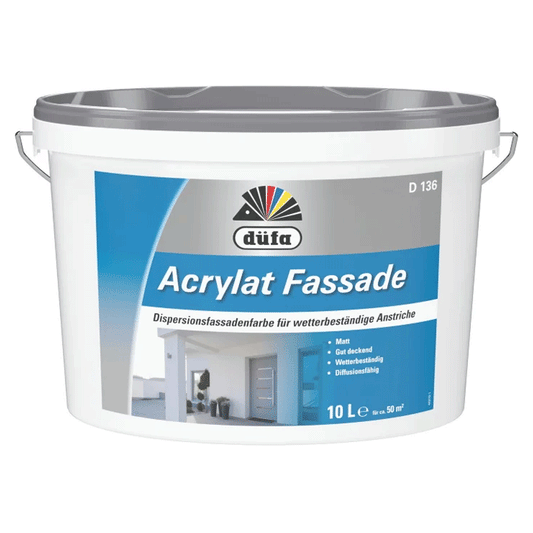 EXTERIOR PAINT ACRYLIC WHITE MATT D136 10LTR DUFA