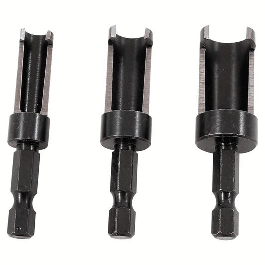 MILESCRAFT PLUG CUTTER SET 1/4" HEX. SHANK [1/2", 3/8", 1/4"] 3PCS