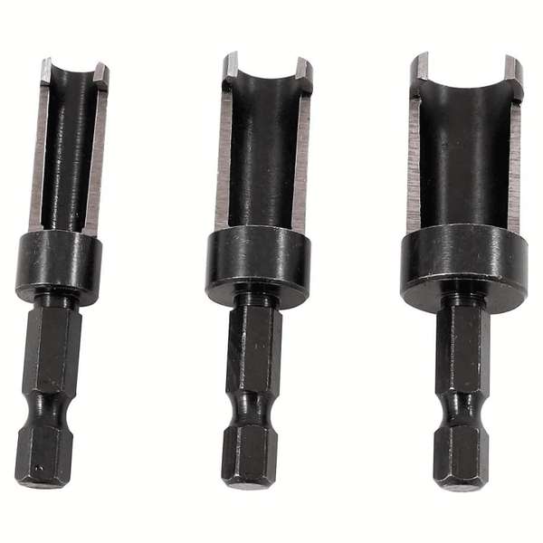 MILESCRAFT PLUG CUTTER SET 1/4" HEX. SHANK [1/2", 3/8", 1/4"] 3PCS