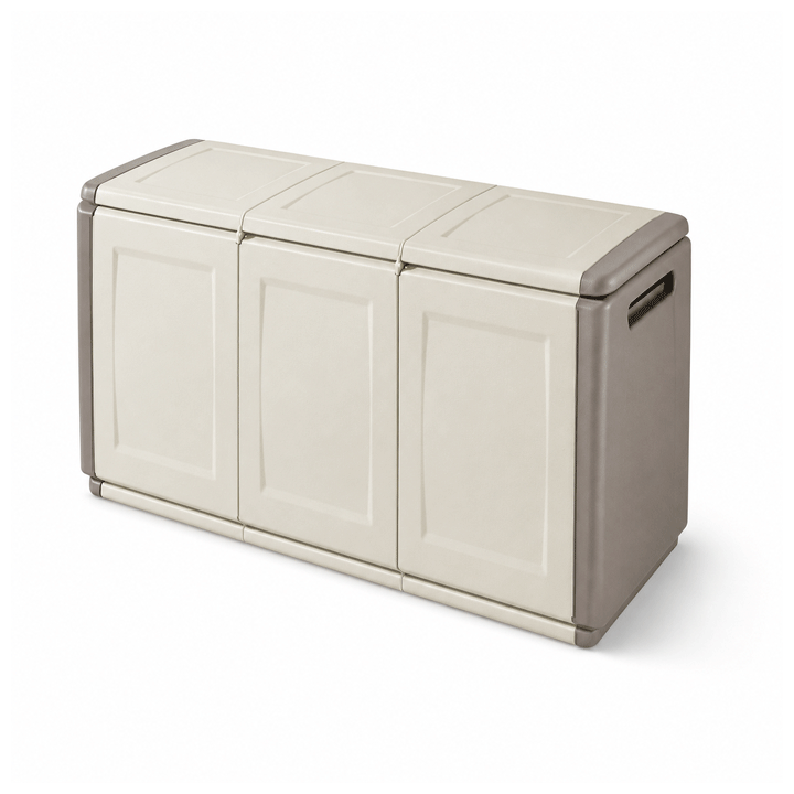 TRUNK PLASTIC 1380X530X570MM DOVE GREY/WHITE