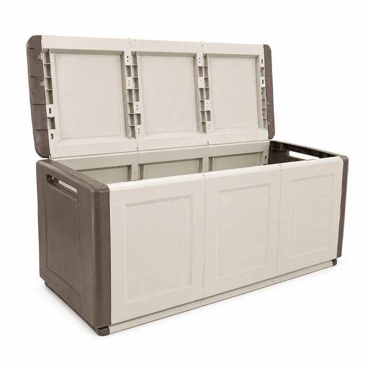 TRUNK PLASTIC 1380X530X570MM DOVE GREY/WHITE