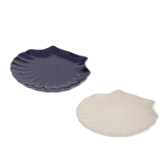 PRESENTATION PLATE SHELL 25X23CM ASSORTED STONEWARE
