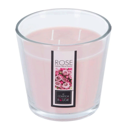 SCENTED GLASS CANDLE ROSE 500G