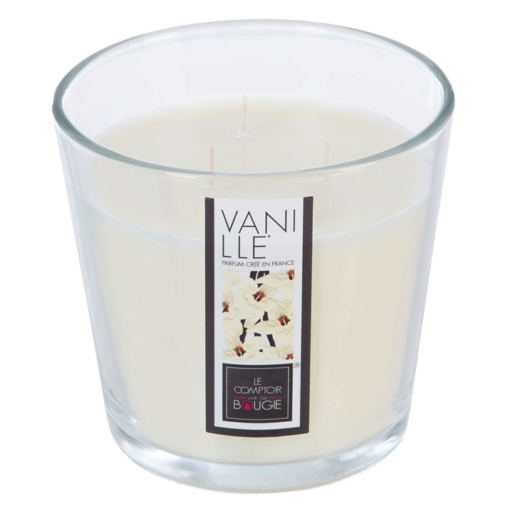 SCENTED GLASS CANDLE VANILLA 500G
