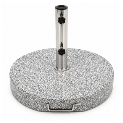 GRANITE UMBRELLA BASE 35KG WITH 2 WHEELS & STEEL STEEL TUBE