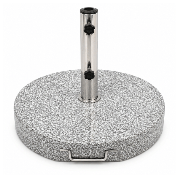 GRANITE UMBRELLA BASE 35KG WITH 2 WHEELS & STEEL STEEL TUBE