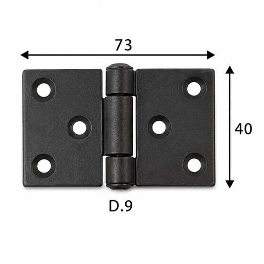 HINGES SHAPED 73X40X2MM BLACK