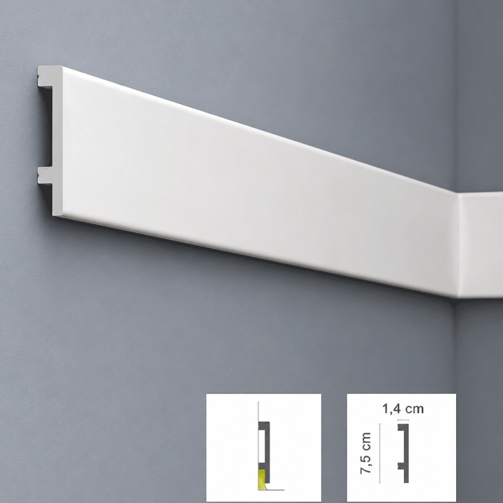 LUXSTYL POLYSTYRENE SKIRTING L7514 200CM