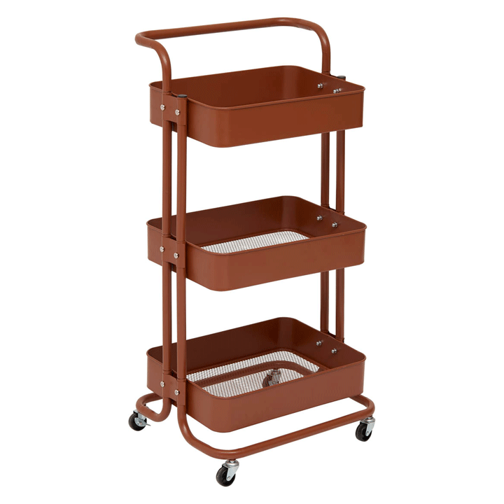 3TIERS TROLLEY ACAJ COLOR MAHOGANY