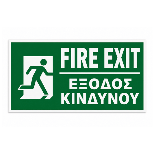 SIGN "FIRE EXIT" 15X25