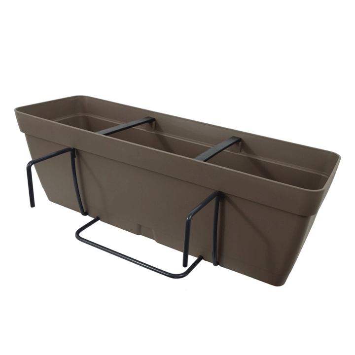WINDOW POT 60CM WITH METAL SQUARED BRACKET TAUPE