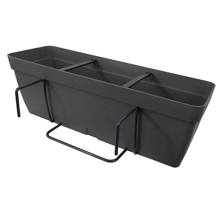 WINDOW POT 60CM WITH METAL SQUARED BRACKET ANTHRACITE