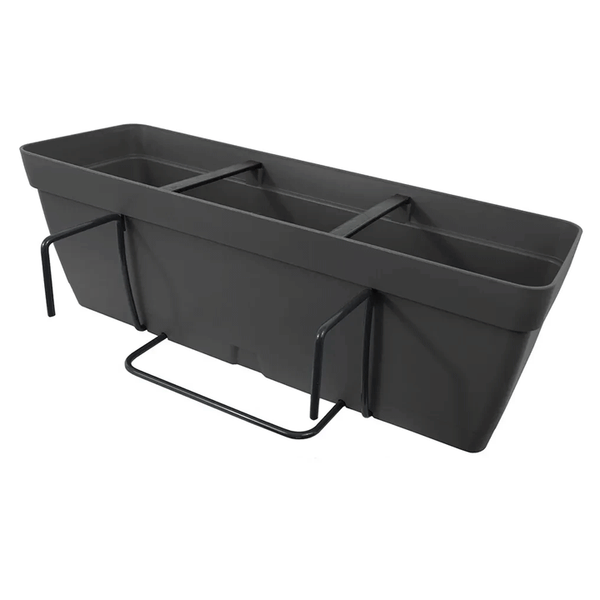 WINDOW POT 60CM WITH METAL SQUARED BRACKET ANTHRACITE