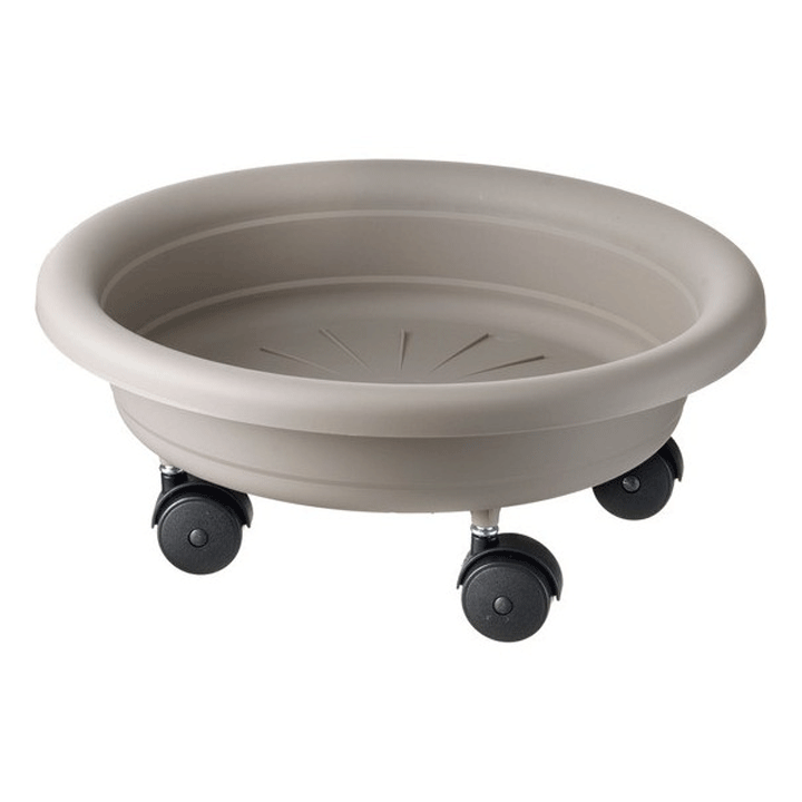 SAUCER WITH WHEELS 28CM TAUPE