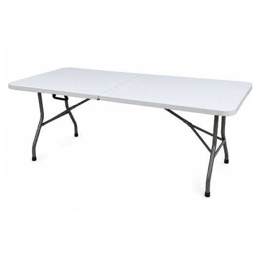 FOLD IN HALF RECTANGULAR TABLE 152X70X74CM WHITE