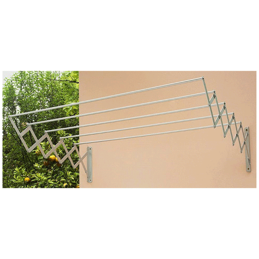 CLOTHESLINE 100CM EXTENSIBLE 5 RODS STEEL EPOXI WHITE