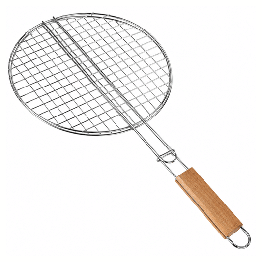 BBQ GRILL BASKET RD 30CM MT