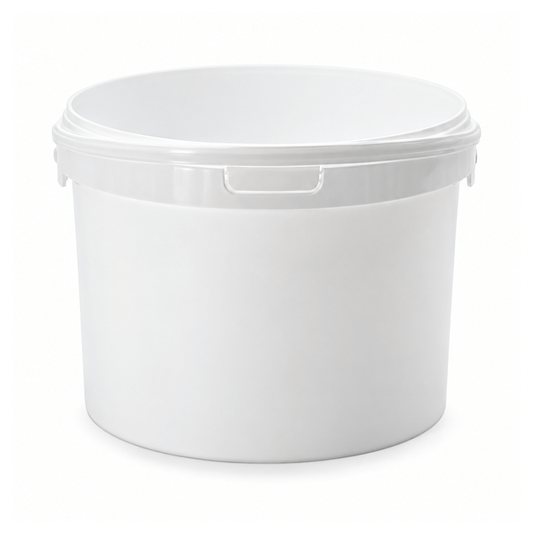 BUCKET 10L ALWDL ROUND WHITE WITH PLASTIC HANDLE