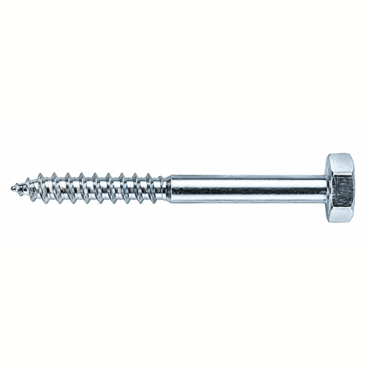 HEAD HEX WOOD SCREWS 10X160MM 50PCS ZPL DIN 571- UNI 704
