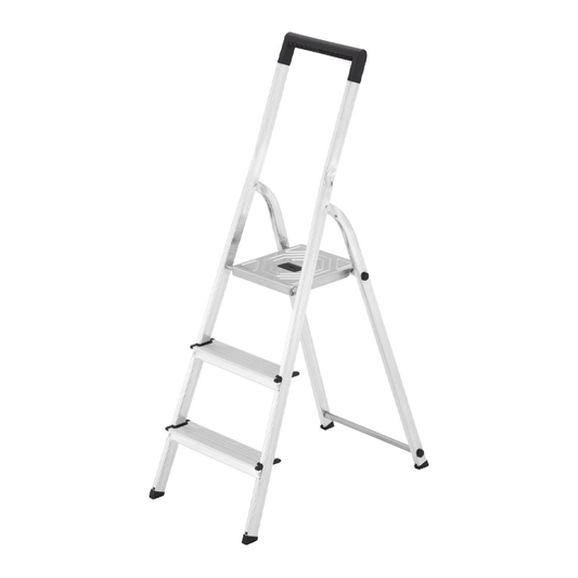 ALUMINIUM STEPLADDER WITH WORK TRAY 7 RUNGS PLATFORM HEIGHT 1,5M