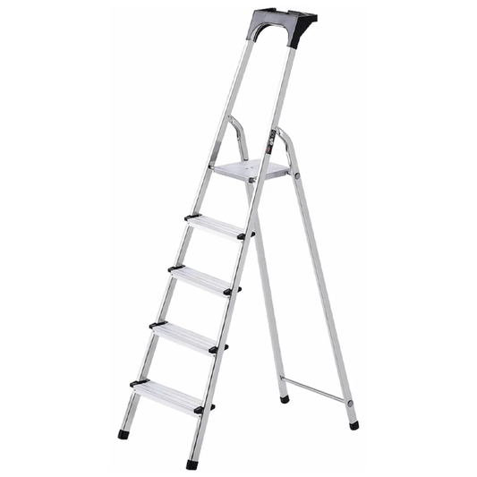 ALUMINIUM STEPLADDER WITH WORK TRAY 6 RUNGS PLATFORM HEIGHT 1,19M