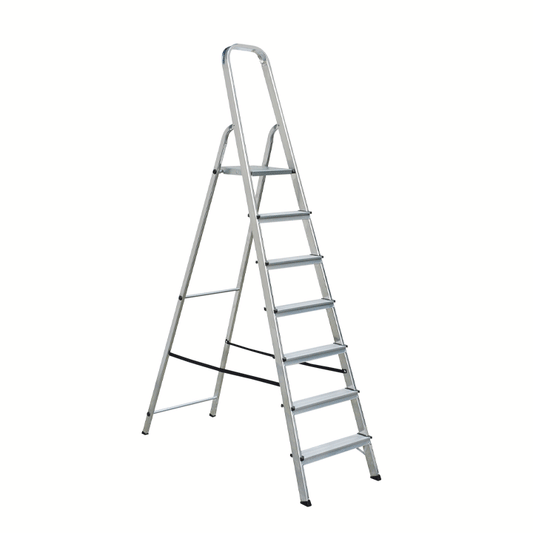 ALUMINIUM HOUSEHOLD LADDER 6+1 ELKOP