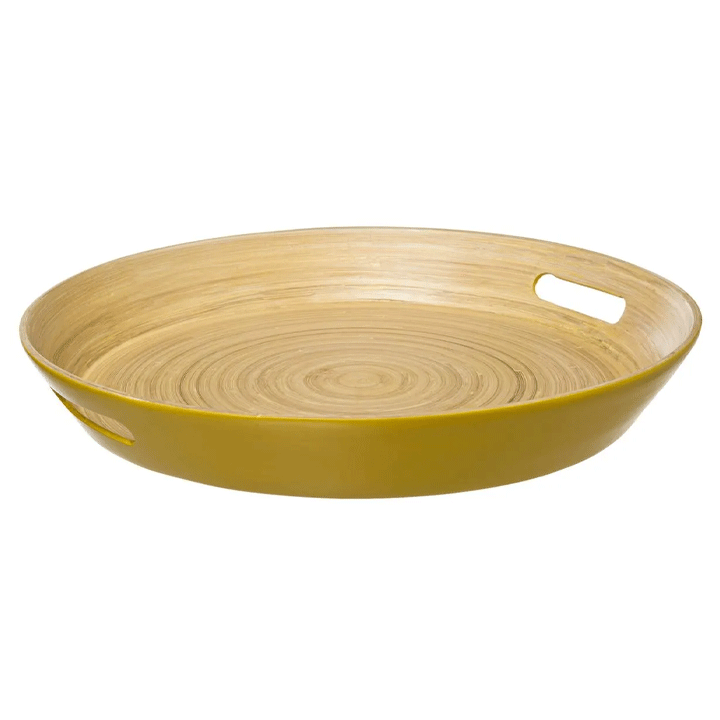 YELLOW BAMBOO TRAY 42CM