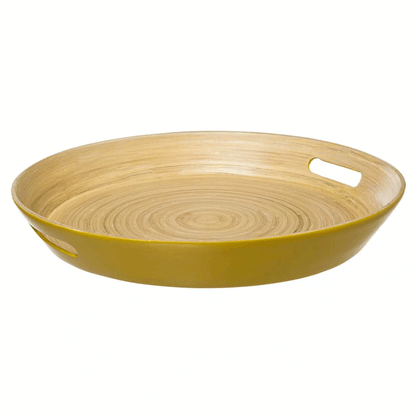 YELLOW BAMBOO TRAY 42CM